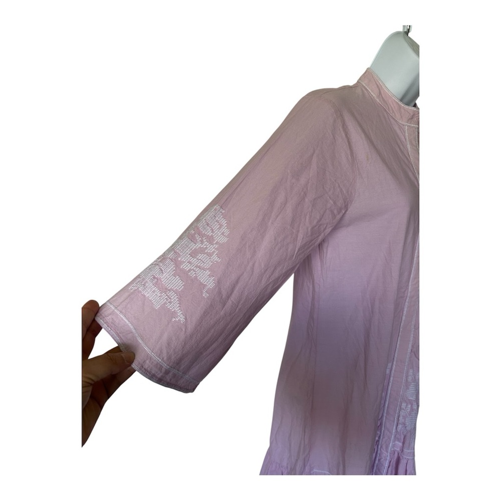 Julia Amory Palm Beach Gin Dress Belted Cotton Pink Lavender Embroidered Size M - Picture 6 of 11